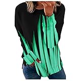 Damen Shirts Langarm Longshirt Damen Prime Wardrobe Damen Oberteile schulterfreie Oberteile Pullover Damen Herbst grünes Langarmshirt Damen hemdbluse Damen weiß W