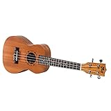 VOLT Ukulele Valencia, Größe: Tenor, laminierte Decke Mahagoni, Griffbrett: Palisander, edle Hochglanzlackierung, Schalloch-Gravur, Länge: ca. 660 mm, mit Gurtknöpfen, inkl. gefütterte T