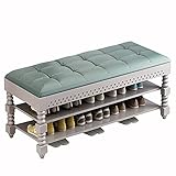 GGFHH Schuhbank, Schuhregal Schuhablage Mit Weichem Kissen Sitzbank Mit Sitzkissen für Eingang Schlafzimmer Flur Wohnzimmer, Platzsparend, 60 X 30 X 48 cm, Schw