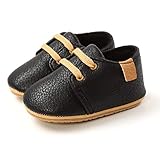 Schuhe mit weicher Sohle, für Babys, Jungen und Mädchen, Babyschuhe, rutschfest, für 0-18 Monate, Schwarz - Schwarz - Größe: 19 EU