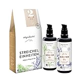 AllgäuQuelle – BIO Körperöl Set STREICHEL EINHEITEN | Geschenkset Naturkosmetik | 2 x 100 ml Bio Körperöle für trockene Haut | mit naturreinen ätherischen Ölen | veg