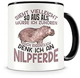 Samunshi® Nilpferde Tasse mit Spruch Sieht vielleicht so aus Nilpferd Geschenk für Nilpferde Fans Kaffeetasse Lustige Tassen zum Geburtstag 300