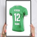 Elbeffekt Holzbild Bremen - personalisierbar zum Hinstellen/Aufhängen optional beleuchtet, Fan Geschenk mit Spruch auf Holz - Wand-Bild Aufsteller Dekoration - persönliches Geschenk