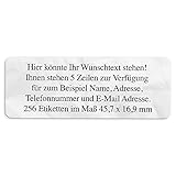 Adress-Aufkleber | PERSONALISIERT | 256 Stück | kleine Etiketten mit Wunsch-Text - Fotomotiv Farbe Helles Muster | für N