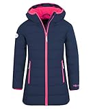 Trollkids Mädchen Wintermantel Winterjacke Stanavanger, Marineblau / Pink, Größe 128