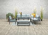 Garden Impressions Hohe Dining Aluminium Lounge Blakes Black XL rechts, inklusive zusätzlichem Sessel und wasserabw