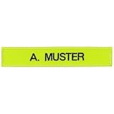 PACO Namensschild bestickt mit eigenem Namen personalisiert Stickschild in vielen Größen und Farben mit Klett (100x20mm, neongelb)