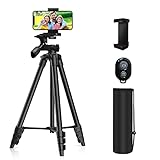 Fatorm Handy Stativ, 53 ” (135cm) Leichtes Kamera Stativ für Smartphone mit Bluetooth-Fernauslöser, Geeignet für Smartphone, Reise, Video, DSLR