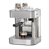ROMMELSBACHER Espresso Maschine EKS 2010 - Siebträger, Filtereinsatz für 1 bzw. 2 Tassen, Vorbrühfunktion, 19 Bar Pumpendruck, Düse für Milchschaum/Heißwasser, programmierbare Tassenfüllmeng