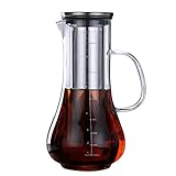 40.5oz/43.9oz Cold Brew Kaffeemaschine, Edelstahl-Maschenfilter Und rutschfeste Silikonbasis, Glas In Premium-Qualität Cold Brew Pitcher & Tee-Ei (Color : 1200ml)