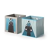Vicco 2er Set Faltbox 30x30 cm Kinder Faltkiste Aufbewahrungsbox Regalkorb (Elch + Hund/Katze + Katze)