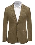 Paul Jones Herren Corduroy Casual Sport Mantel Jacke Slim Fit 2 Knopf Blazer, olivgrün, M