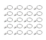 Concisea 40 Stück Vorhang Ringe Clips Vorhangringe mit Clip Metall Vorhang Ring Clips Anzug zum Aufhängen von Gardinen in Küche, Bad, Schlafzimmer, Wohnzimmer, Balkon,