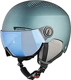ALPINA Unisex - Erwachsene, ARBER VISOR Q-LITE Skihelm, petrol-green matt, 54-58