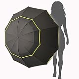 Kalolary 62 Inch Golf Regenschirm Extra große, Foldable Golf Regenschirm sturmsicher Winddichte wasserdichte Doppelt Überdachung S