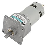 Gleichstrommotor, 12V / 24V Mikromotor Metallgetriebemotor Drehzahl einstellbar 10-600 U/min 35W CW/CCW Motor mit niedriger Drehzahl(24 V 500 U/min)