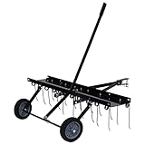 vidaXL Vertikutierer für Aufsitzmäher 20 Zähne Entmooser Rasenkamm Rasentraktor ATV Rasen Rasenlüfter Rasenstriegel 100cm Stahl 14kg