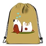 Vince Camu Tanz Taschen,Sporttaschen,Geschenktasche,Tunnelzug Gymsack,Leichter Turnbeutel,Jack Russell Puppy Charakter, Der Auf Seinem Rücken Niedlicher Lustiger Terrier S