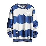 Herren Tie Dye Oberteil Pullover Herren Sweatjacke Mit Kapuze MäNner Kapuzenjacke DüNne Jacke üBergangsjacke Sweatshirt Streifen Herbst Bluse Langarm Top Shirt Pullover lauschig