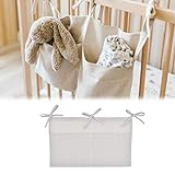 PIONIN Babybetttasche Krippe,Betttasche Babybett,Hängen Aufbewahrungsbeutel Babybett Veranstalter mit 2 Taschen, zum Aufbewahren von für Kleidung, Windeln, Spielzeug