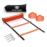 Royal Mates Koordinationsleiter Set - Hochwertige Trainingsleiter mit Tragetasche - Individuellverstellbare Fitness Leiter inkl. Hütchen - Agility Ladder - Perfektes Sport Trainingszubehö