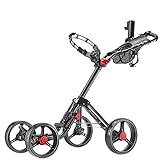 CaddyTek Superlite Explorer golf trolleys 4 Rad Golf Push Cart, golfwagen-dunkelgrau mit lag