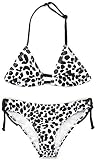 SHEKINI Mädchen Bikini Set Verstellbar Triangel Bikinioberteil Niedlich Gedruckt Strandmode Zweiteilige Mädchen Badebekleidung für 6-14 Jahre (12-14 Jahre, Schwarz Leopard)