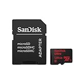 SanDisk 128GB Ultra microSDXC UHS-I Speicherkarte für Smartphones von Samsung Galaxy S4 S5 Mini, HTC one M8 M4, Xperia Z1 Z2 Z3 comp