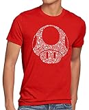 A.N.T. Super Toad Play Herren T-Shirt Mario Pilz Game Gamer, Größe:3XL, Farbe:R