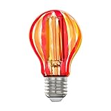 EGLO LED E27 Lampe, Vintage Glühbirne rot/orange, bemalte LED 6,5 Watt, 500 Lumen, E27 LED warmweiß, 2700 Kelvin, LED Leuchtmittel A60, Ø 6