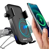 Easy-Life Handyhalterung mit powerbank für Fahrrad, Induktions-Ladegerät, handyhalter Roller, Motorrad, ATV. Telefonhalter mit Externer Batterie Induktion und Kabel, powerbank fahrradhalterung