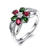 ANAZOZ Damen Ring 925 Sterling Silber Simulierte Nano Smaragd Partnerringe Jahrestag schmuck für Frauen Gr. 63 (20.1)