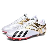 Mislanee fußballschuh, Hallenschuhe, Stollenschuhe für Kinder (Jungen und mädchen), Diese Sportschuhe/fusballshue eigen Sich gut für draußen oder Halle Fussball plätze (White,36)