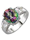 KLiNGEL Damen 925 Silber Ring in Multicolormit Mystic Quarz in M