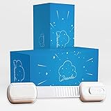 Dreamba Kindersicherung Schrank - 8 Baby Schubladensicherung - Schloss oder Riegel ohne zu bohren - Kindersicherung Schubladen und lock Schutz am Kühlschrank, Fenster oder Türschutzgitter fü