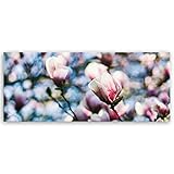 Bilderdepot24 Bild auf Leinwand | Magnolie in 120x50 cm als Panorama Wandbild XXL | Wand-deko Dekoration Wohnung modern Bilder | MM3004