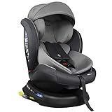 XOMAX S64 Kindersitz drehbar 360° mit ISOFIX und Liegefunktion I mitwachsend I 0-36 kg, 0-12 Jahre, Gruppe 0/1/2/3 I 5-Punkt-Gurt und 3-Punkt-Gurt I Bezug abnehmbar, waschbar I ECE R44/04