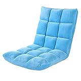 zcyg Sitzsäck Sitzkissen BeanBag Faule Schlafsofa Boden Lounger Tatami Folding Einzel Kleiner Boden Stuhl mit Rückenstütze Einstellbare Sitzkissen for Meditation Lese Aufpassen (Color : Blue)