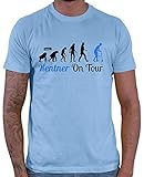 HARIZ Herren T-Shirt Rentner On Tour Evolution Ruhestand Rentner Plus Geschenkkarte Himmel Blau S