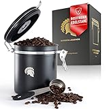 Barista Legends® Kaffeedose luftdicht 500g schwarz - Kaffeebohnen Behälter für den Aromaschutz Ihres Kaffees - Vorratsdose aus Edelstahl mit ewig