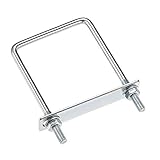 sourcing map U-Bolzen 80 mm Innenbreite Karbonstahl M8 mit Muttern, Rahmenplatte, runde Unterlegscheiben, 2er-S