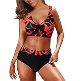 Yoofeiduoduo Badeanzug Damen Sexy Bikini Set High Waist Übergröße Zweiteiliger Badeanzug Bikini Frauen Push Up Sexy Badeanzug Hohe Taille Bikini Set Brasilianischer Strandbikini Badeanzüge Bik