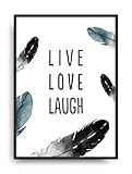 Fine Art Kunstdruck LIVE LOVE LAUGH Poster Print Plakat moderne Vintage Deko Bild ohne Rahmen DIN A4 Geschenk