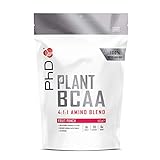 PhD BCAA Pulver Vegan - Enthält alle Essentiellen Aminosäuren - mit Kokosnusswasser-Pulver - 8 g BCAA + Elektrolyte Reduzieren Erschöpfung & Müdigkeit - Zuckerfrei, 450 g, F
