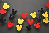 Mickey Mouse Girlande – Papiergirlande Partyzubehör – Club House Inspiration – Mickey Head Girlande – dreifarbige Mickey Head Girlande Mickey Papier G