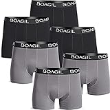 BOAGIL Boxershorts für Männer - 6 Pack Boxershorts - Weich, Atmungsaktiv und Perfekte Passform Baumwoll-Boxershorts, Größe: XL, Farbe: 3X Schwarz 3X