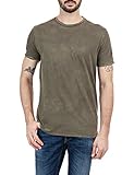 Replay Men's Faded Effect T-Shirt Regular Fit Khaki Green in Size X-Larg