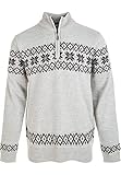 WHISTLER Herren Strickpullover Haines mit modischem Norweger-Muster 1011 Dark Grey Melange, L