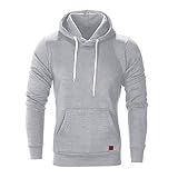 SELENECHEN Herren Sweatshirt Kapuzenpullover Sweatjacke Pullover Hoodie Sweat Hoody Sweatshirt Herren Pullover (Grau, 2XL)