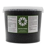 algova Spirulina Pellets Natur-Futter für Zierfische Meerwasser und Süßwasser, Garnelen, Welse, Koi, Pferde, Hunde, Katzen Hoher Carotinoid, Vitamin & Mineralstoff-Gehalt Barf (2,5mm, 7 kg)